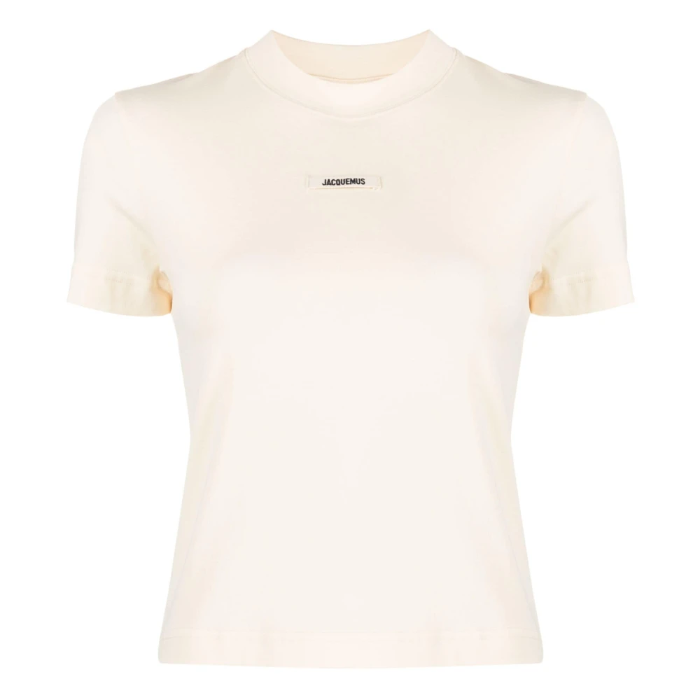 Jacquemus Minimalistisch Stretch Katoenen T-Shirt Beige Dames