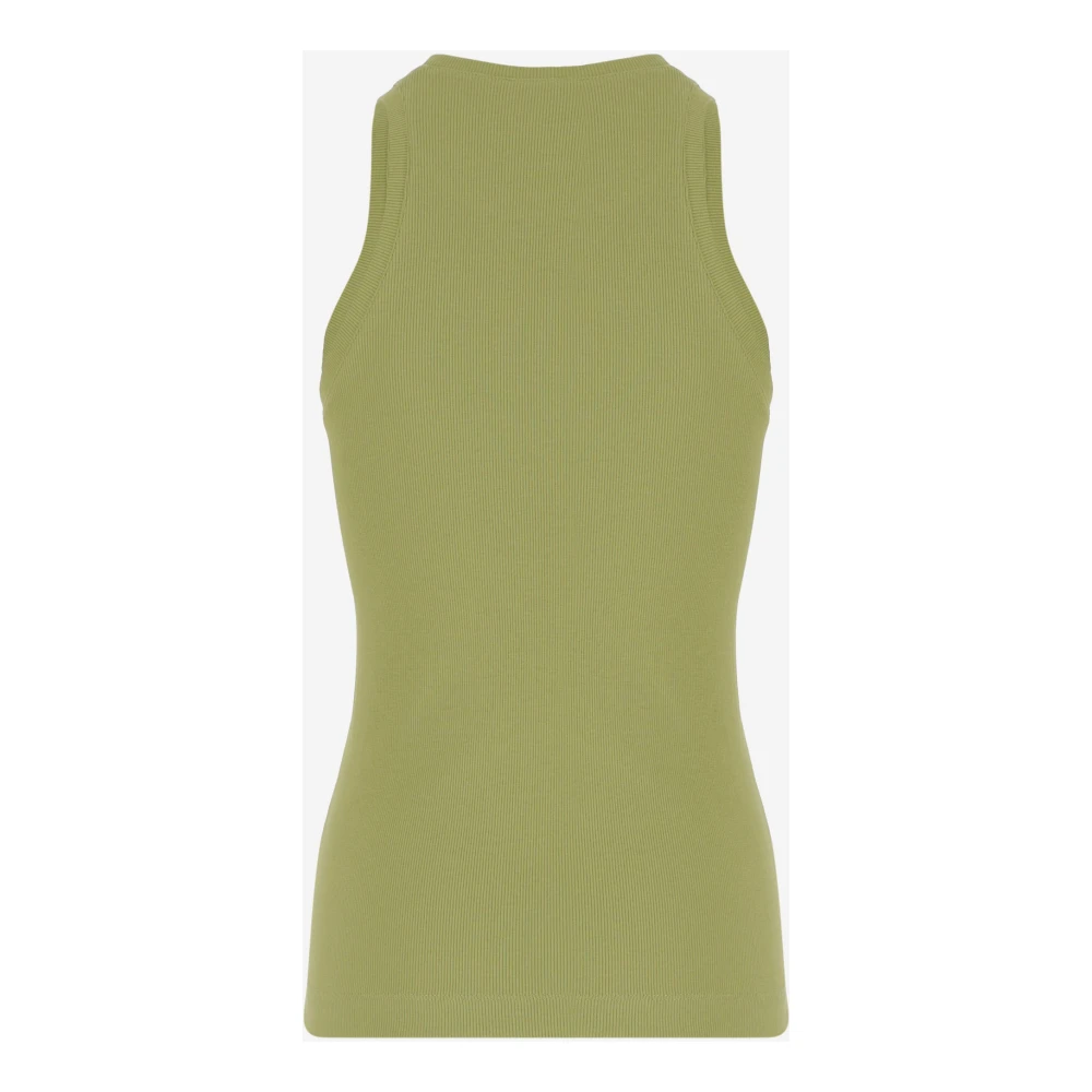 pinko Groene Stretch Katoenen Tanktop Green Dames