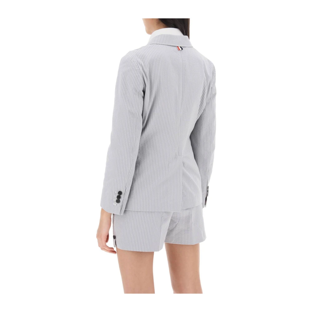 Thom Browne Klassieke Zwarte Jas Gray Dames
