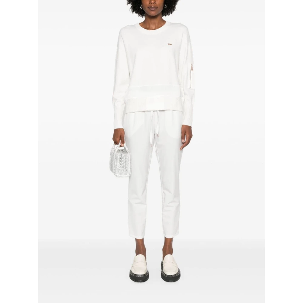 Liu Jo Witte sportieve crop broek Aw24 White Dames