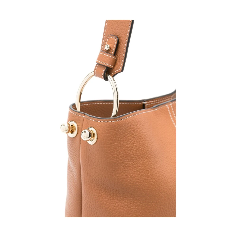Strathberry Bruine leren handtas met magnetische sluiting Brown Dames