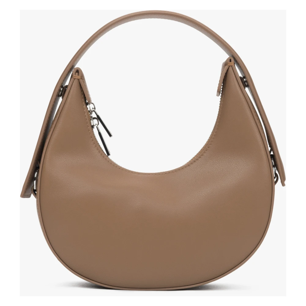 Estro Beige Halvmaanvormige Tas voor Vrouwen Beige Dames