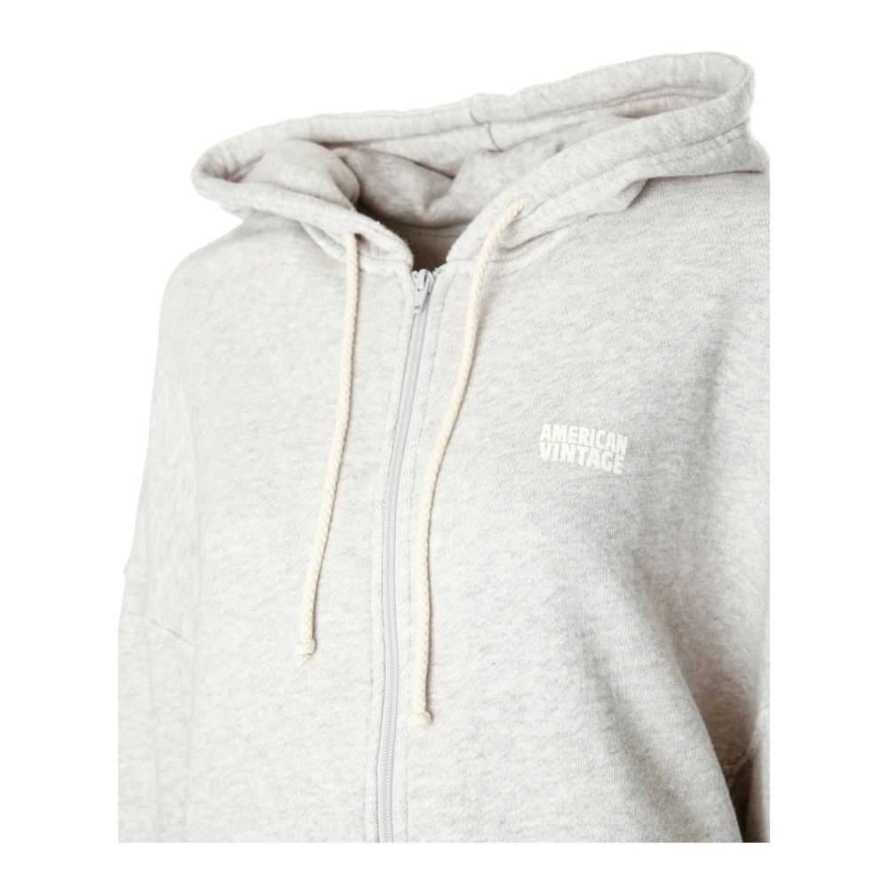American vintage Hoodie met rits Gray Dames