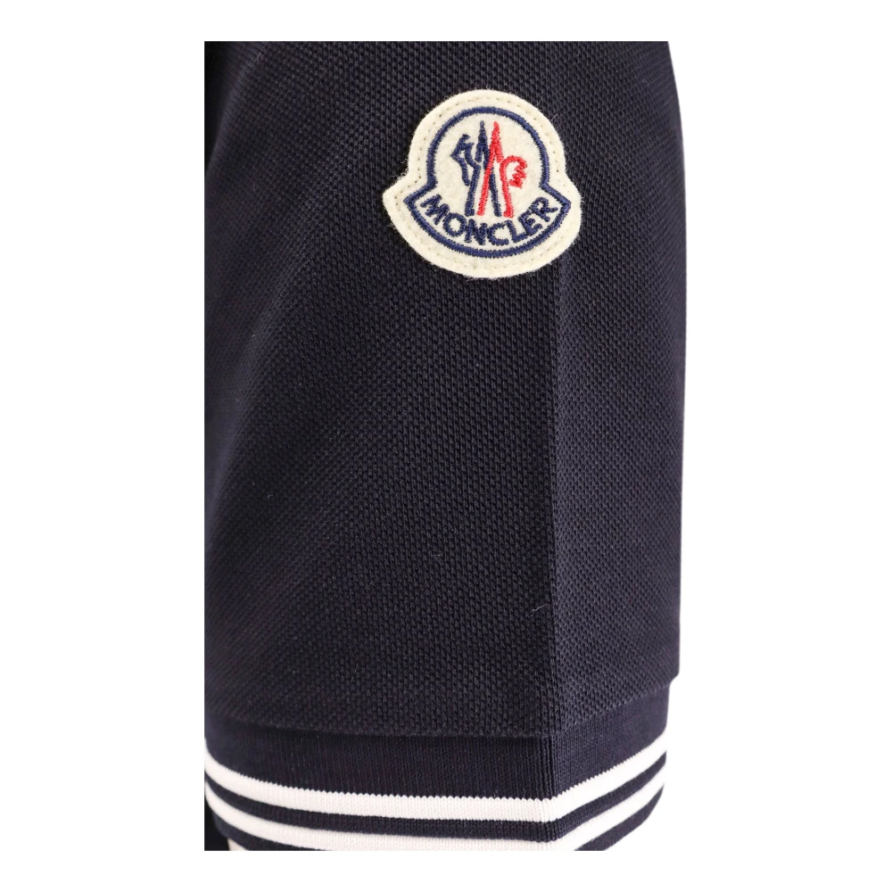 Moncler Polo met Contrasterend Profiel Blue Heren