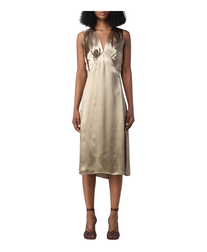 robe-midi-en-soie-doree