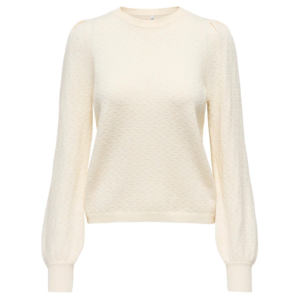 Only Puff Structuur Trui Whitecap Gray White Dames