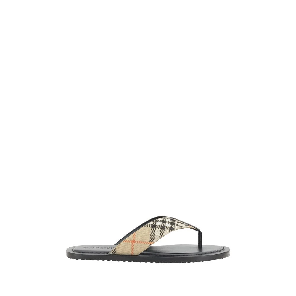 Burberry Men's Archivio Check Thong Sandals