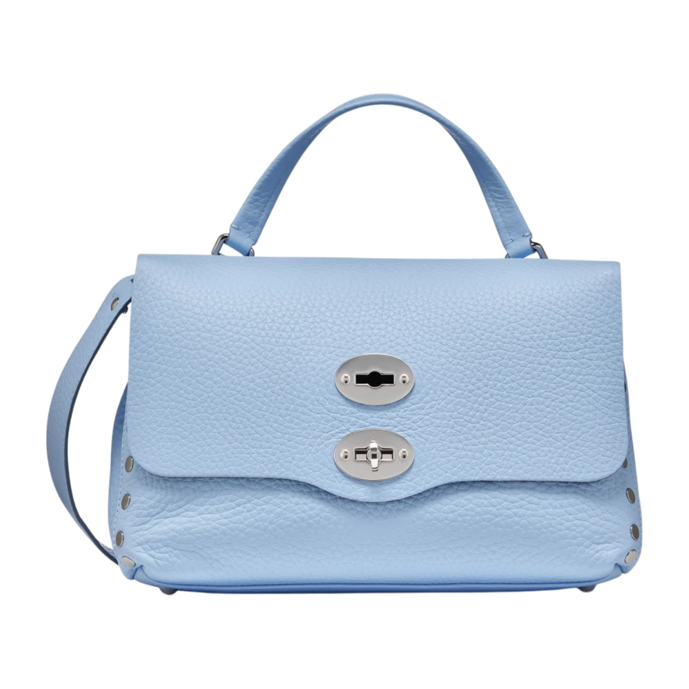 Zanellato Blauwe leren tas met verstelbare band Blue Dames