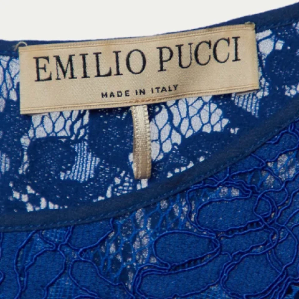 Emilio Pucci Pre-owned Lace tops Blue Dames