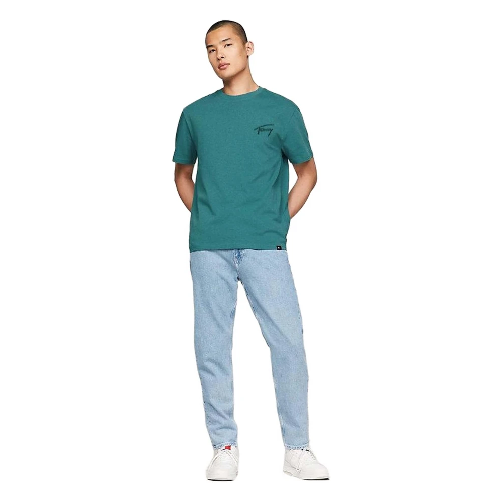 Tommy Hilfiger Reg Signature T-shirt Green Heren