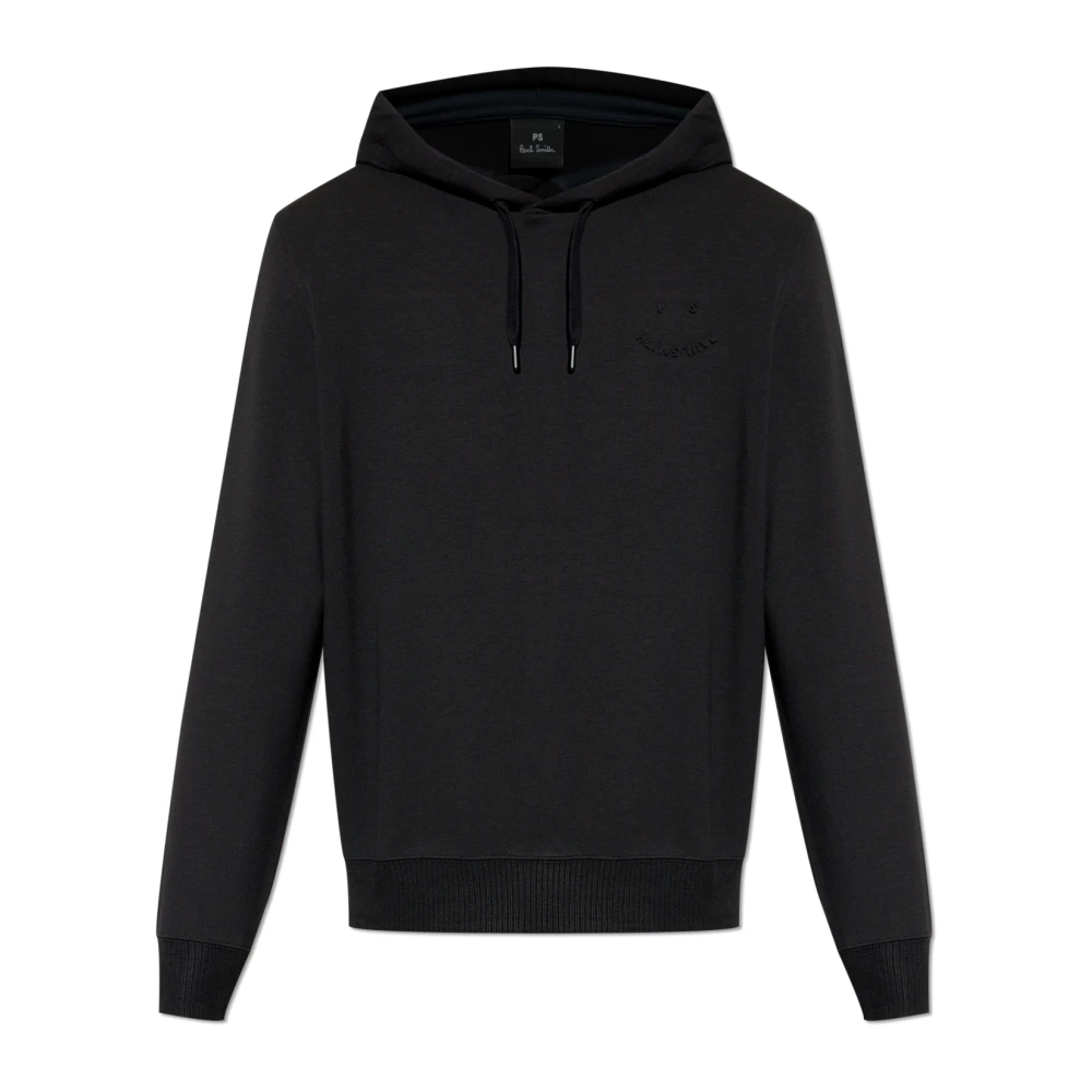 Ps By Paul Smith Herren Schwarz Sweatshirt Mit Geprägtem Logo