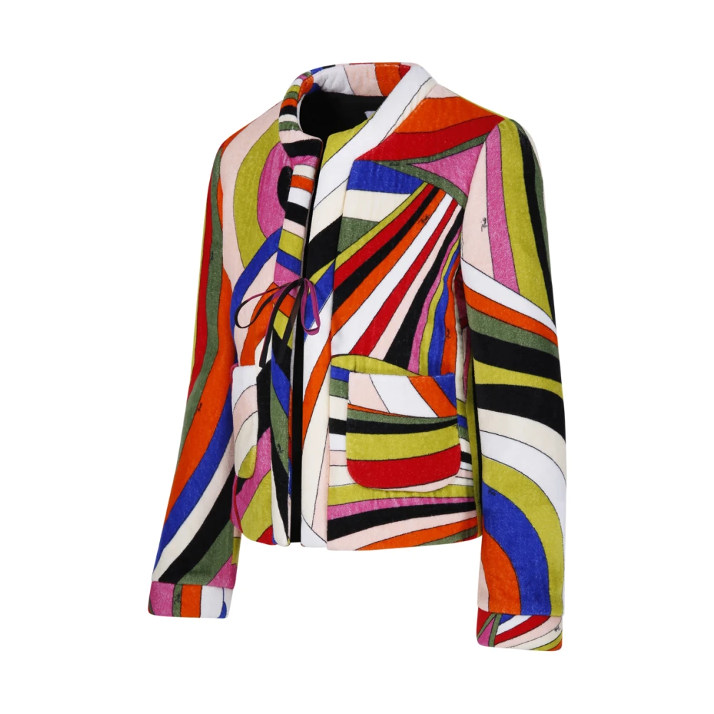 EMILIO PUCCI Blauw Fuchsia Jas Multicolor Dames