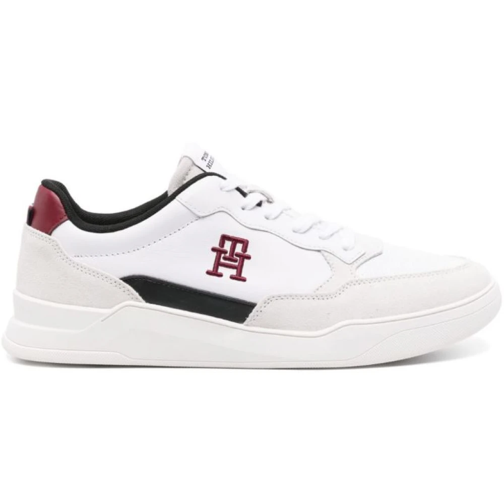 Tommy Hilfiger Men's White Sneakers, 12 Uk, Elevated Cupsole Leather Trainers