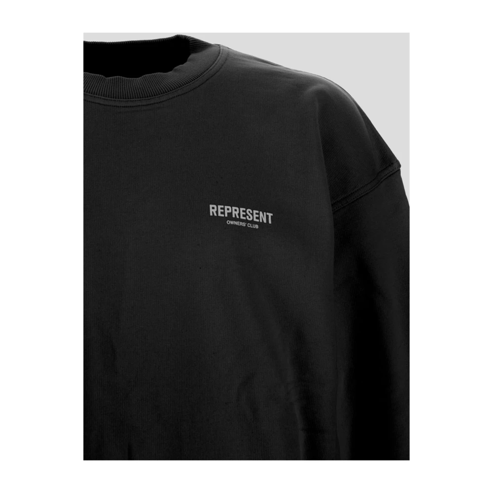 Represent Cotton Logo Sweatshirt Black Heren
