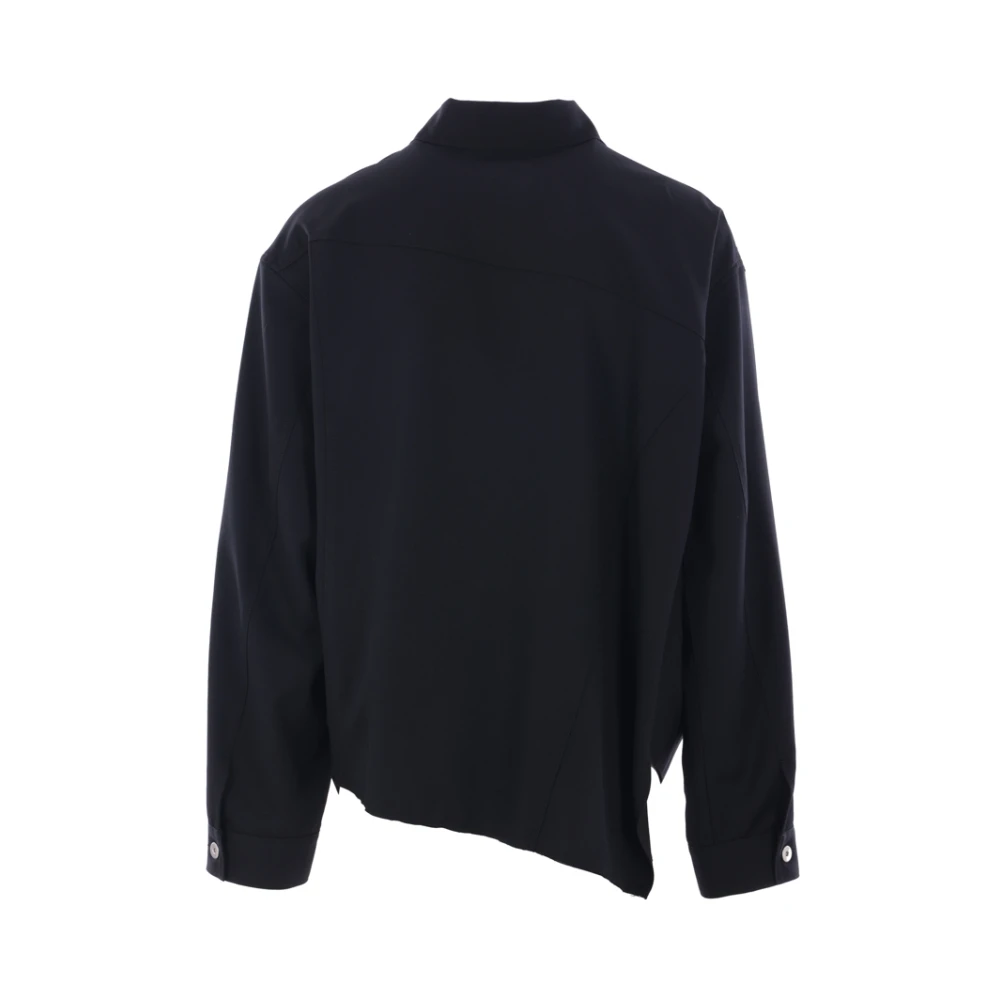 Comme des Garçons Oversized Asymmetrische Gabardine Jas Black Heren