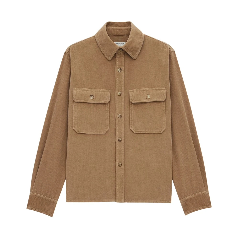 Saint Laurent Corduroy Overshirt Brown Heren