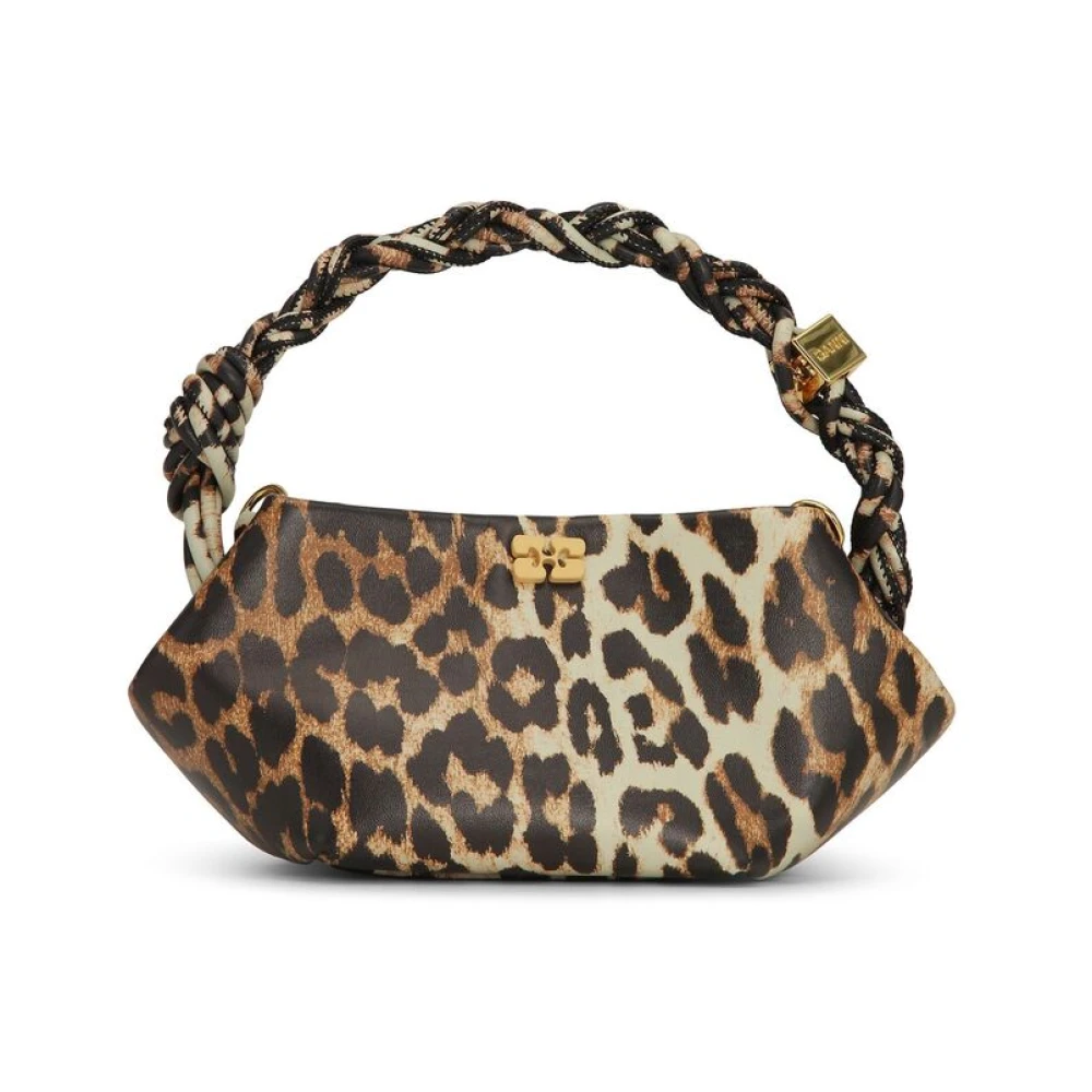 Ganni Women's Brown Leopard Mini Bou Bag
