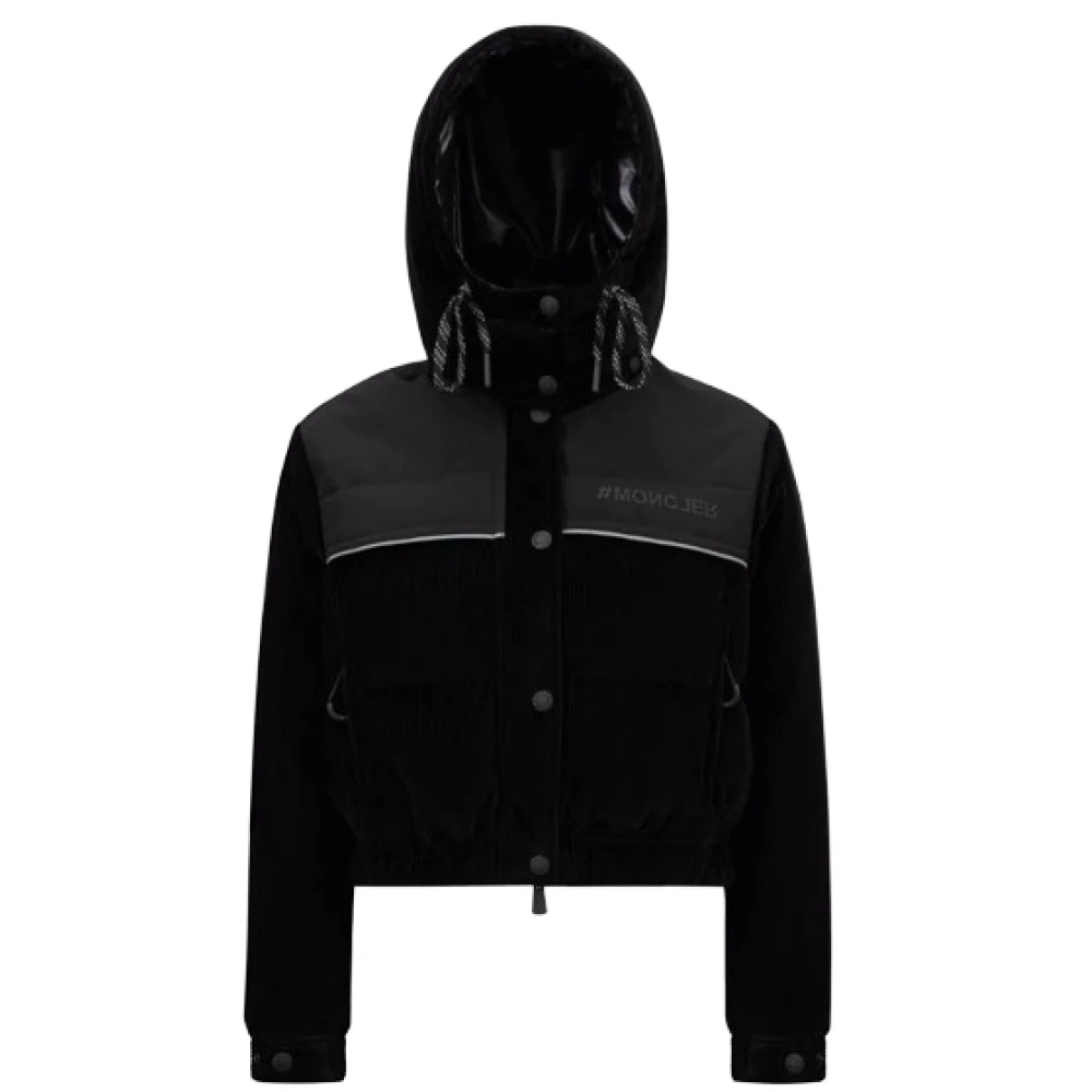 Moncler Ribfluwelen donsjack met Gore-Tex Black Dames