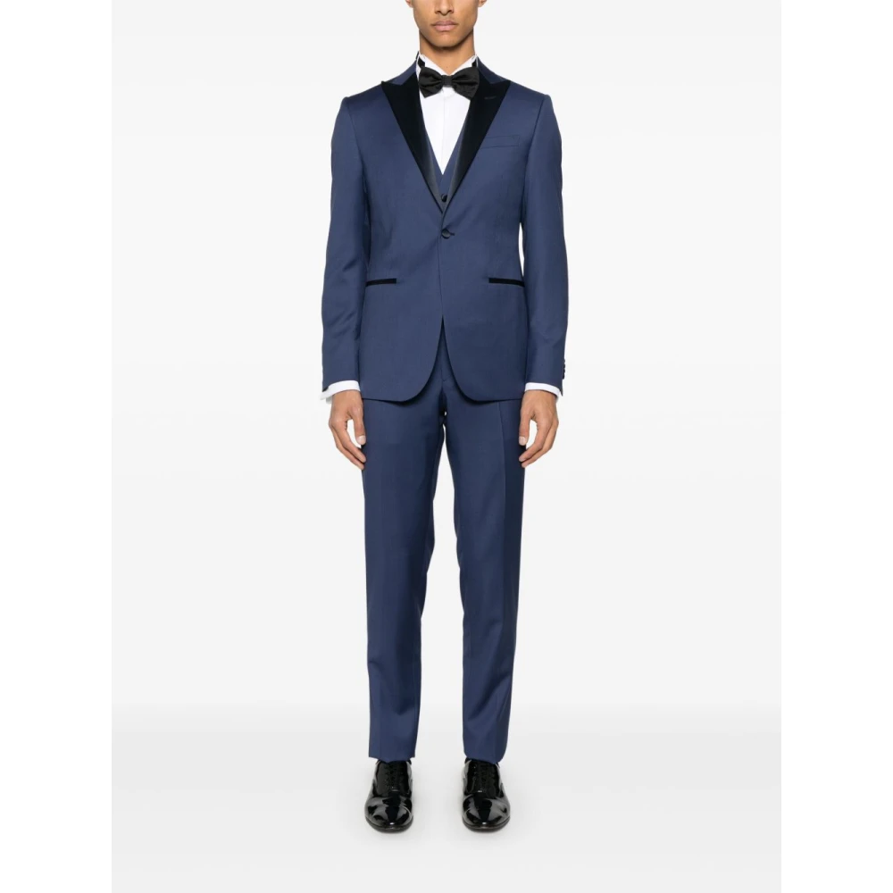 Corneliani Blauwe Jurk met Verstelbare Bandjes Blue Heren