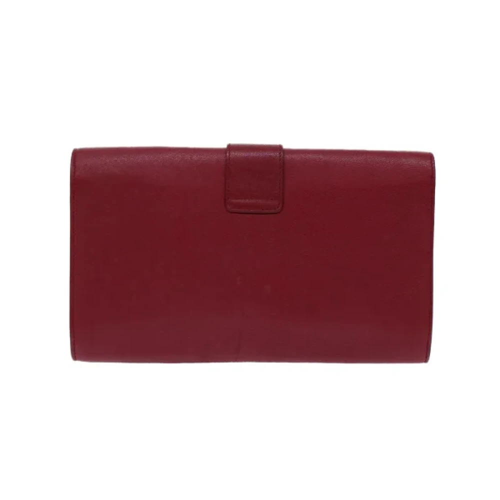 Saint Laurent Vintage Pre-owned Leather clutches Red Dames
