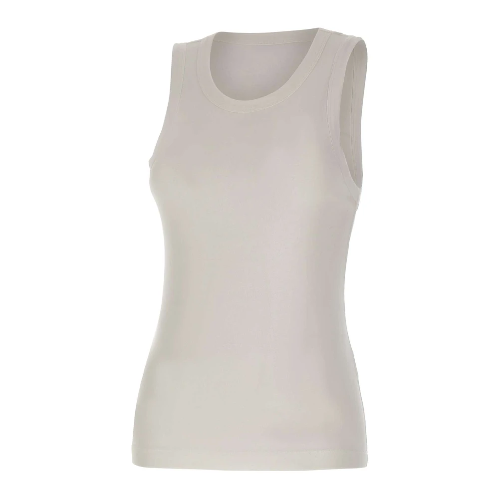 Entire Studios Women's White Sleeveless Tops, M, Sheer Tank