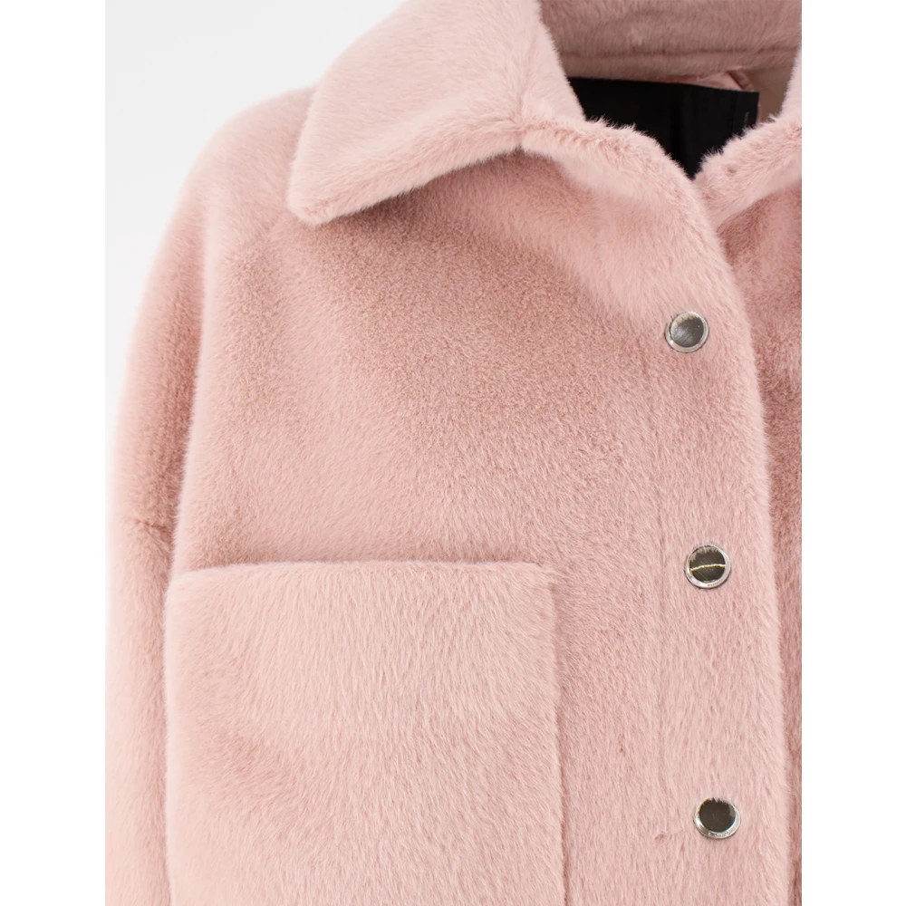 pinko Imitatiebont Shirt-Stijl Jas Pink Dames