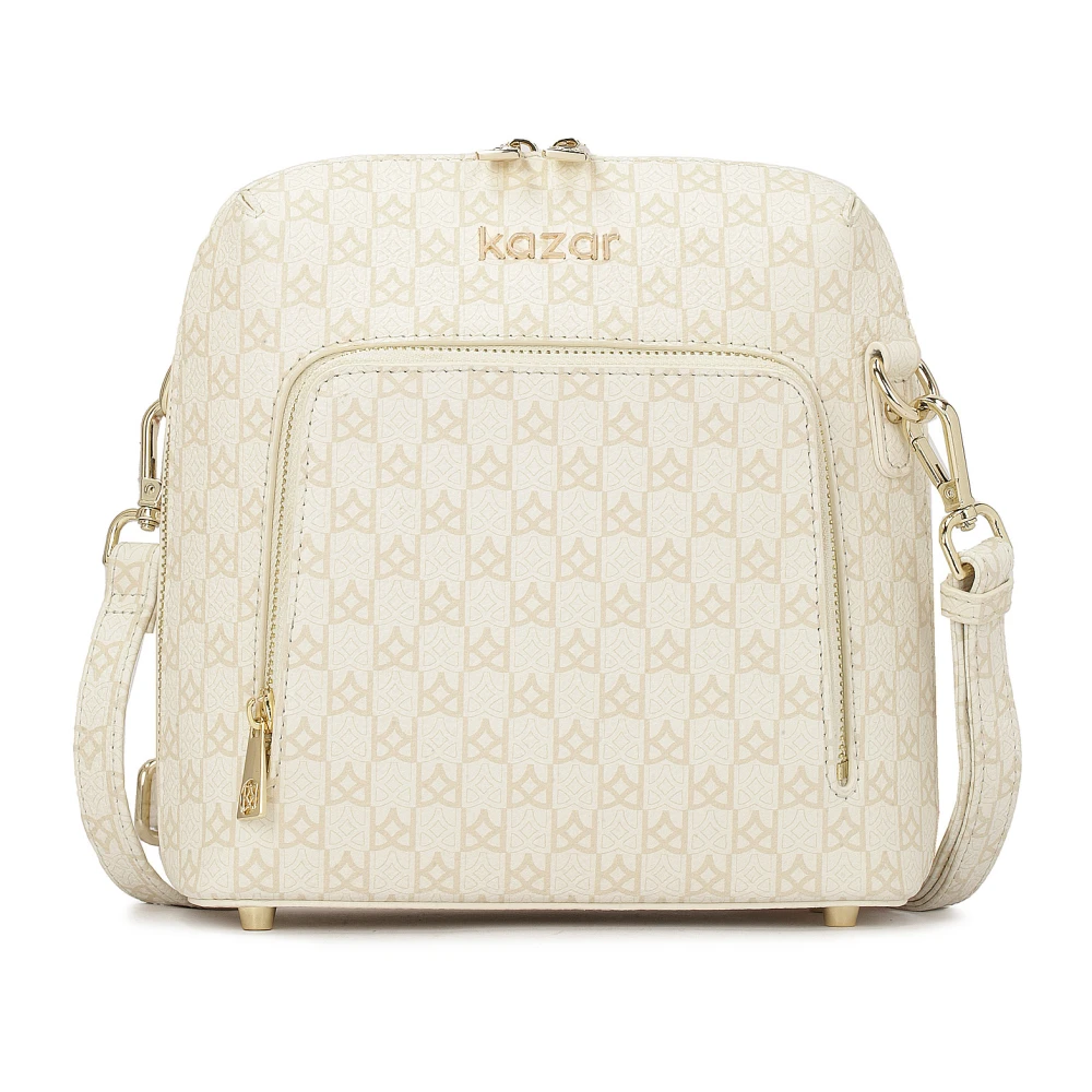 Kazar Leren tas met -monogrammen White Dames