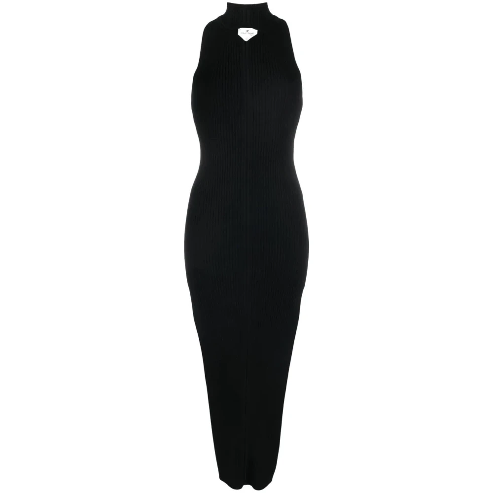 Courrèges Women's Black Diamond Neck Dress - Knitted Dresses - Xs - Dresses