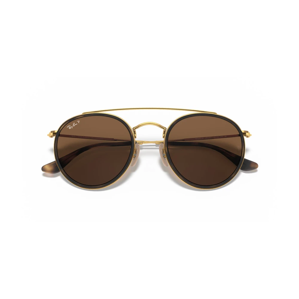 Ray - Ban Unisex Gold Ray - Ban Rb3647n 001/57 Sunglasses Metal Round Polarized - Image 3
