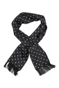 noir-blanc-pois-a-franges-foulard-en-soie