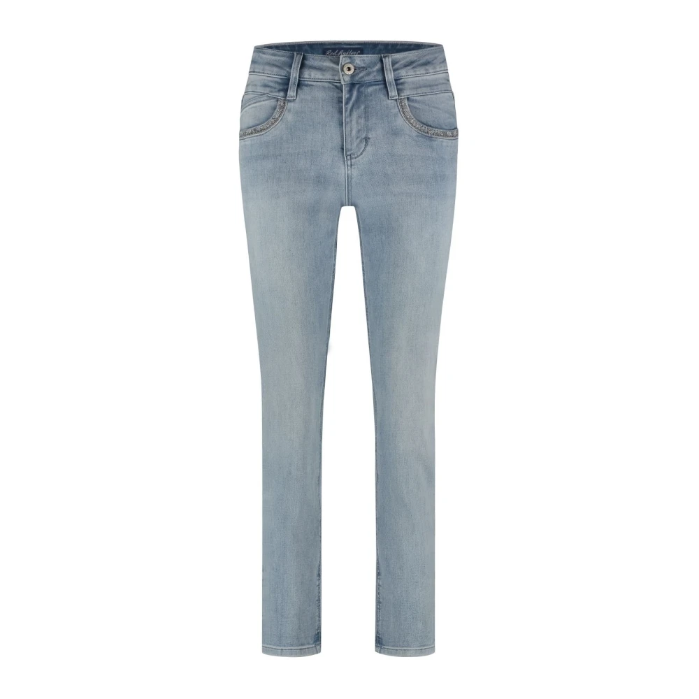 Red Button Slim-fit jeans met borduursel detail Blue Dames
