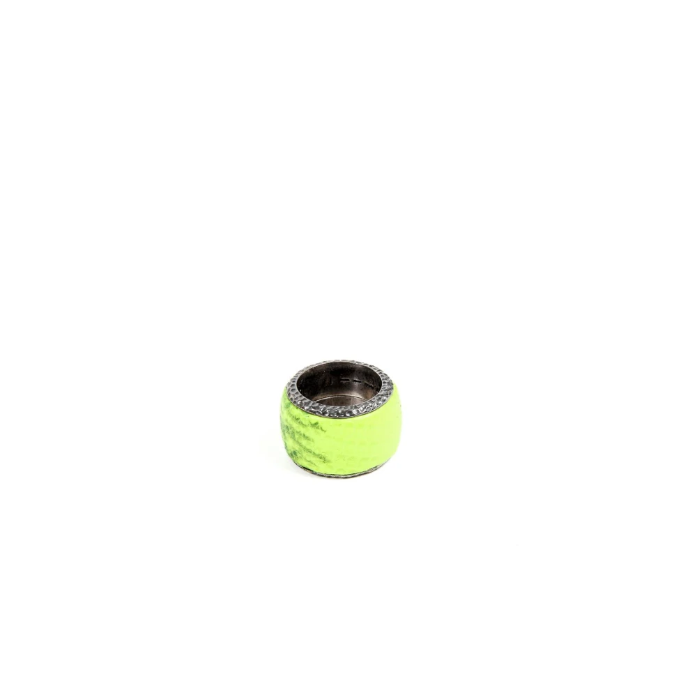 Bottega Veneta Women's Yellow Intrecciato Leather Ring