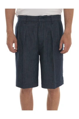Plisserad Bermuda-shorts