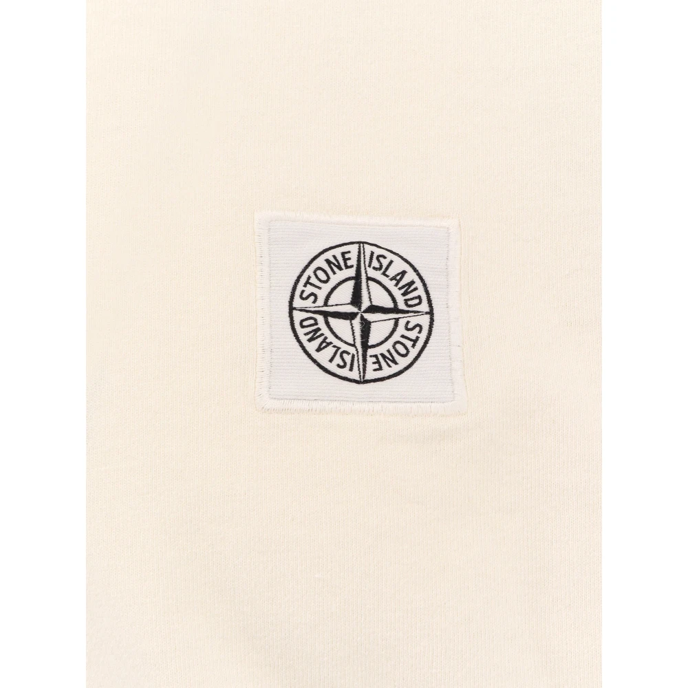 Stone Island Katoenen T-shirt met Frontaal Logopatch Beige Heren