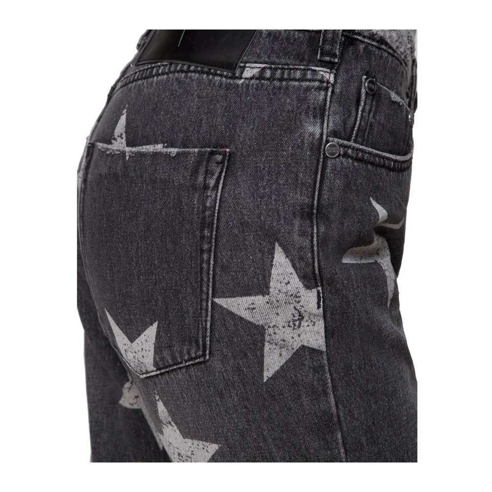 One Teaspoon Sterrenprint Boyfriend Jeans Black Dames