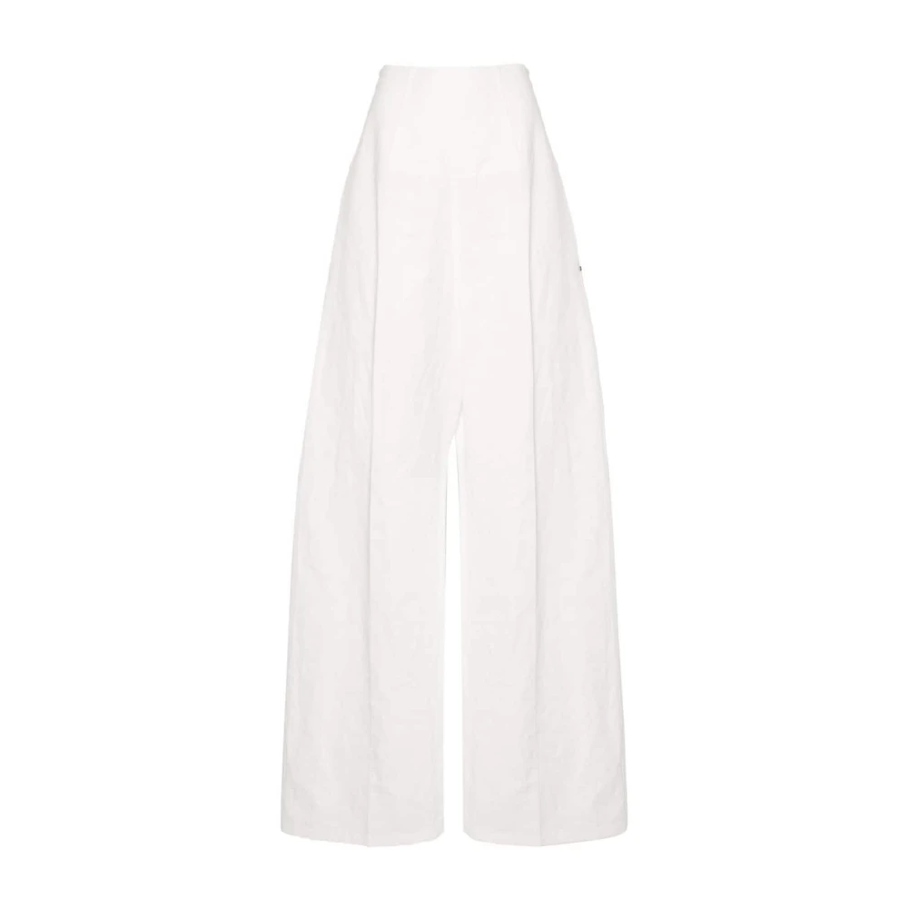 SPORTMAX Witte Modieuze Broek met Strass Detail White Dames