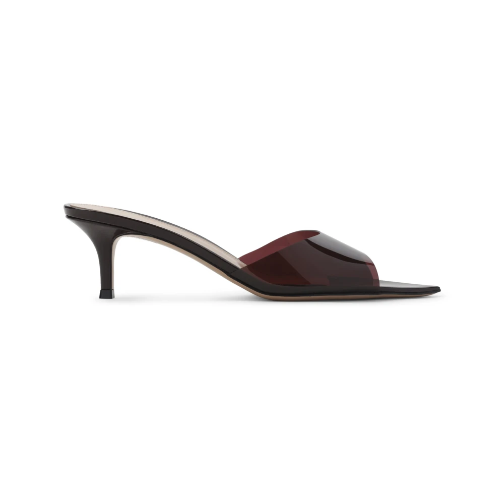 Gianvito Rossi Women's Brown Heeled Mules, 3 Uk, Elle 55 Mules
