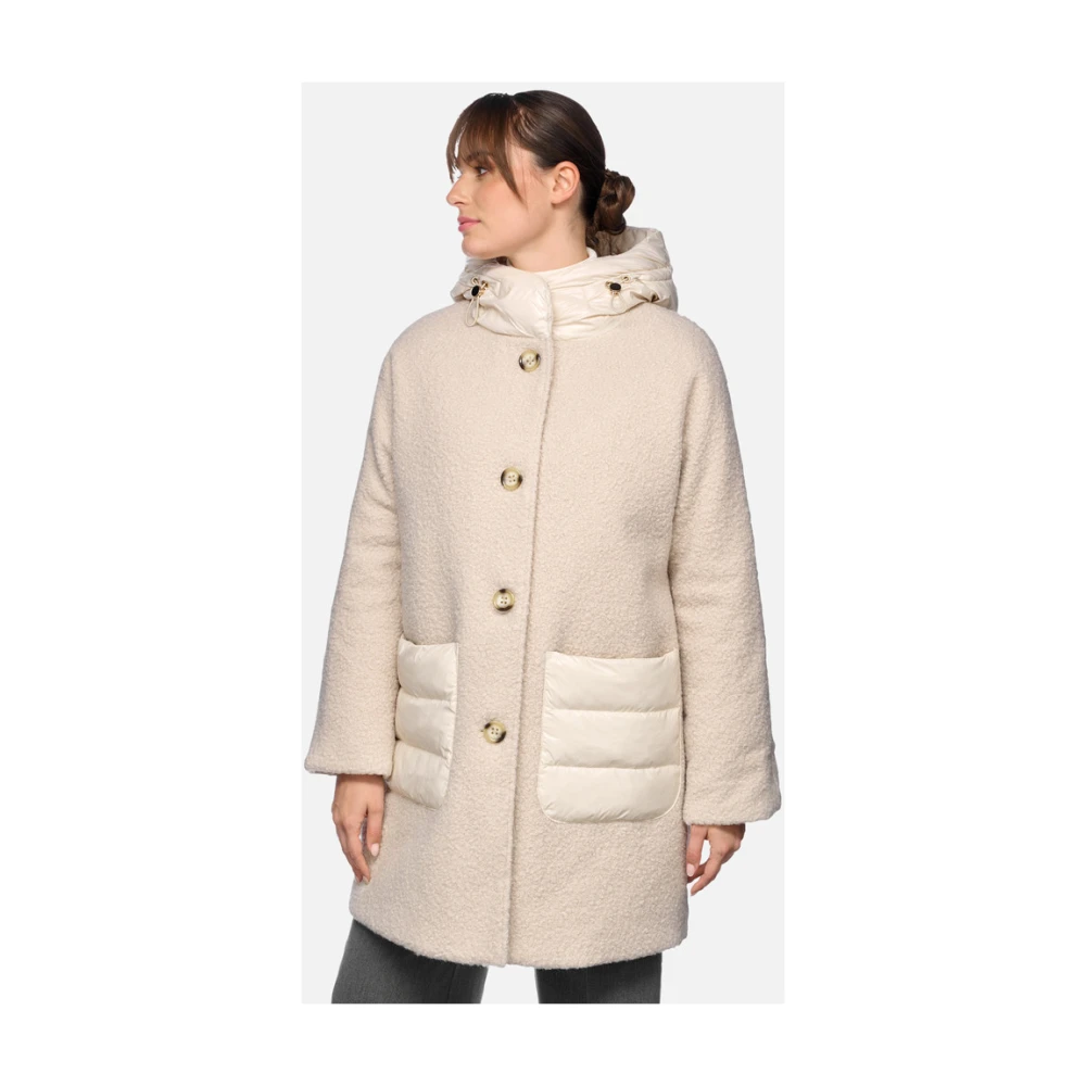 Geox Stijlvolle Aperol Mantel Beige Dames