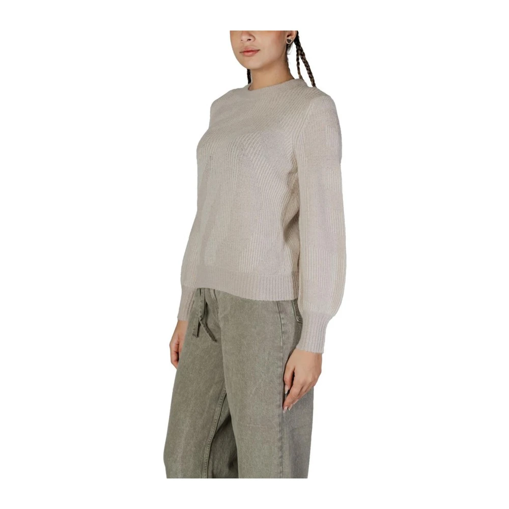 Vila Gezellige Acryl Blend Trui voor vrouwen Beige Dames