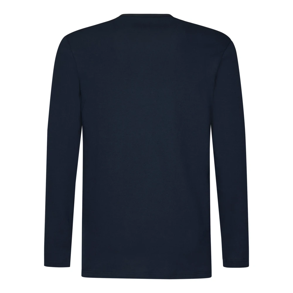 Tom Ford Blauw Henley T-shirt met Logo Label Blue Heren