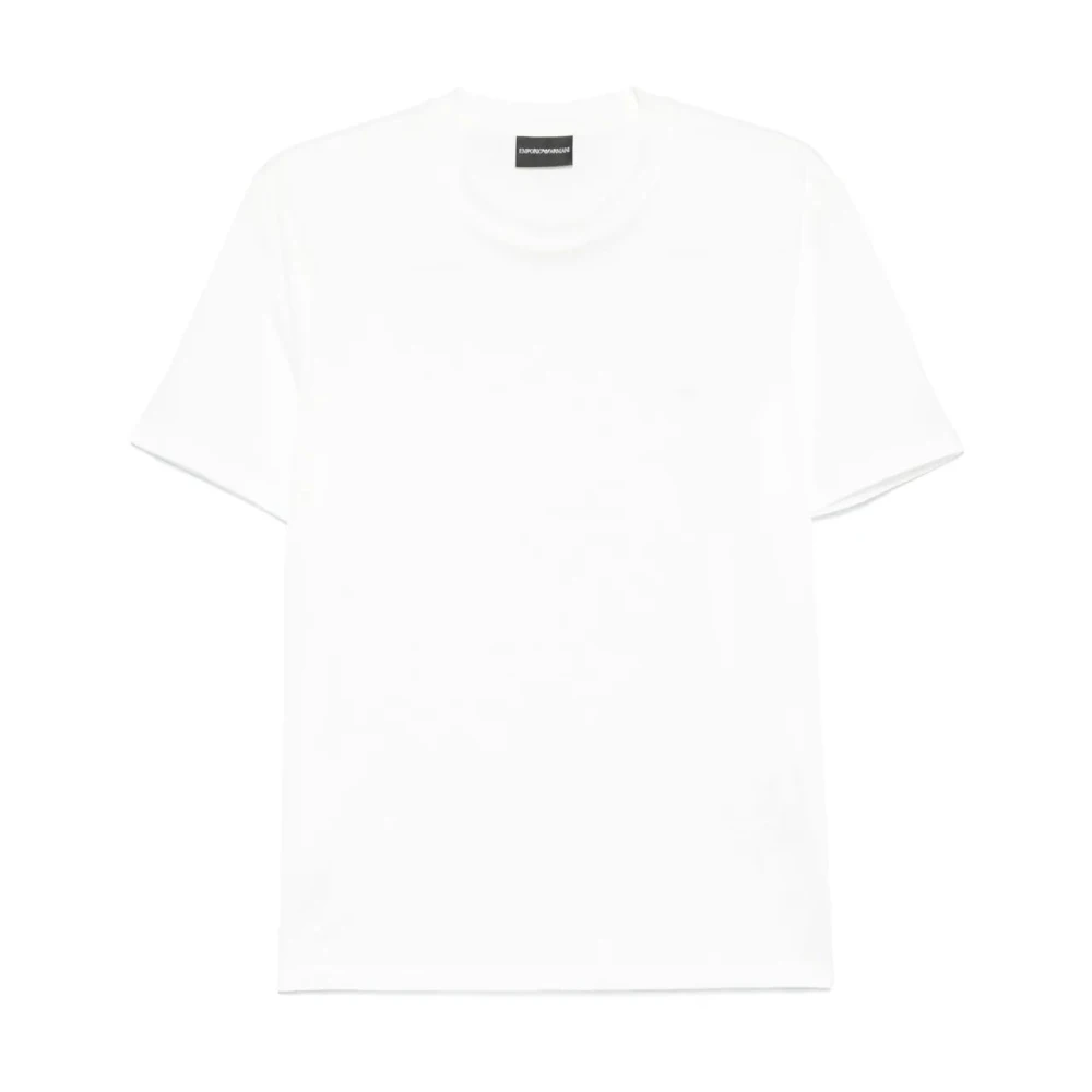 Emporio Armani Mannelijk Wit Casual Katoenen T-Shirt