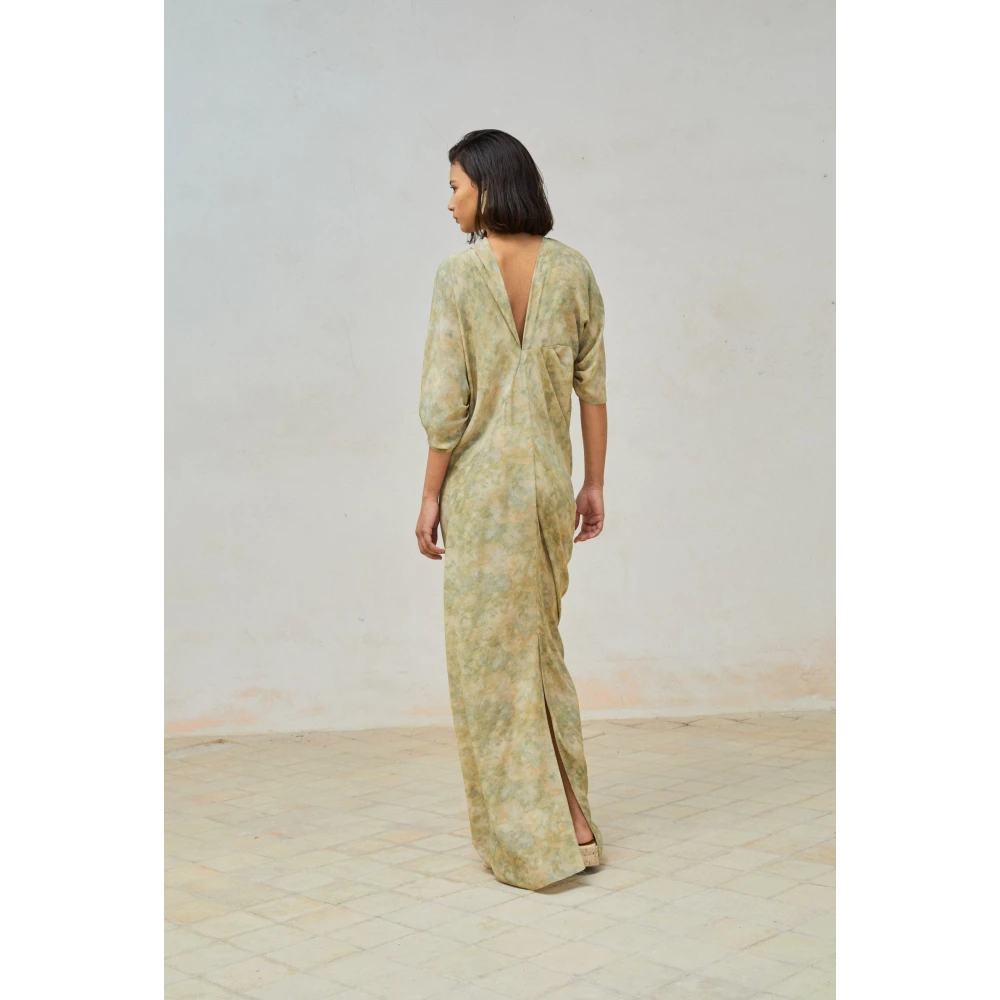 Cortana Zijden Hope Print Lange Jurk Green Dames