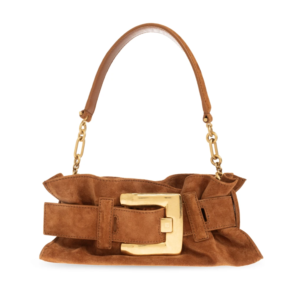 Balmain Donna Marrone Borsa Anthem Mini In Pelle Scamosciata - Immagine 2