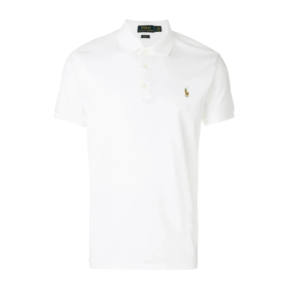 Polo Ralph Lauren Vit Stickad Polo Skjorta White, Herr