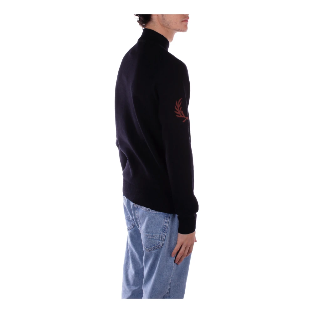 Fred Perry Zwarte coltrui met logo Black Heren