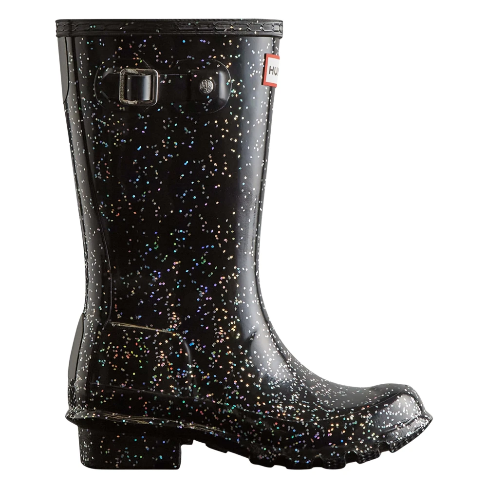Hunter Original Giant Glitter Wellington Boots - Female - Kids Wellies - Black - 35 Eu - Kids