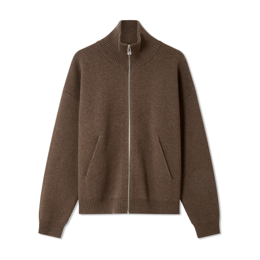 Axel Arigato Men's Brown Cardigans, L, Core Zip-Up Jumper