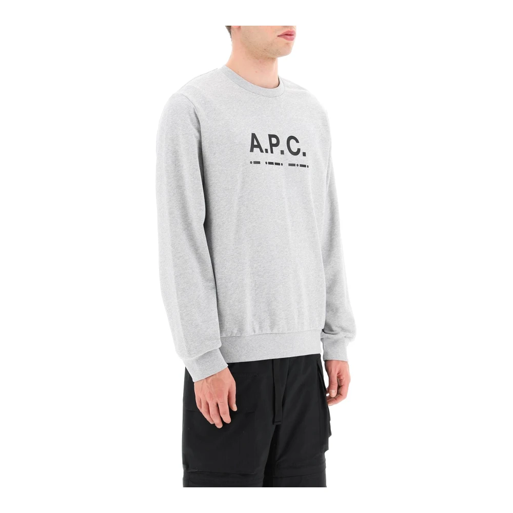 A.p.c. Franco Sweatshirt met Logo Print Gray Heren