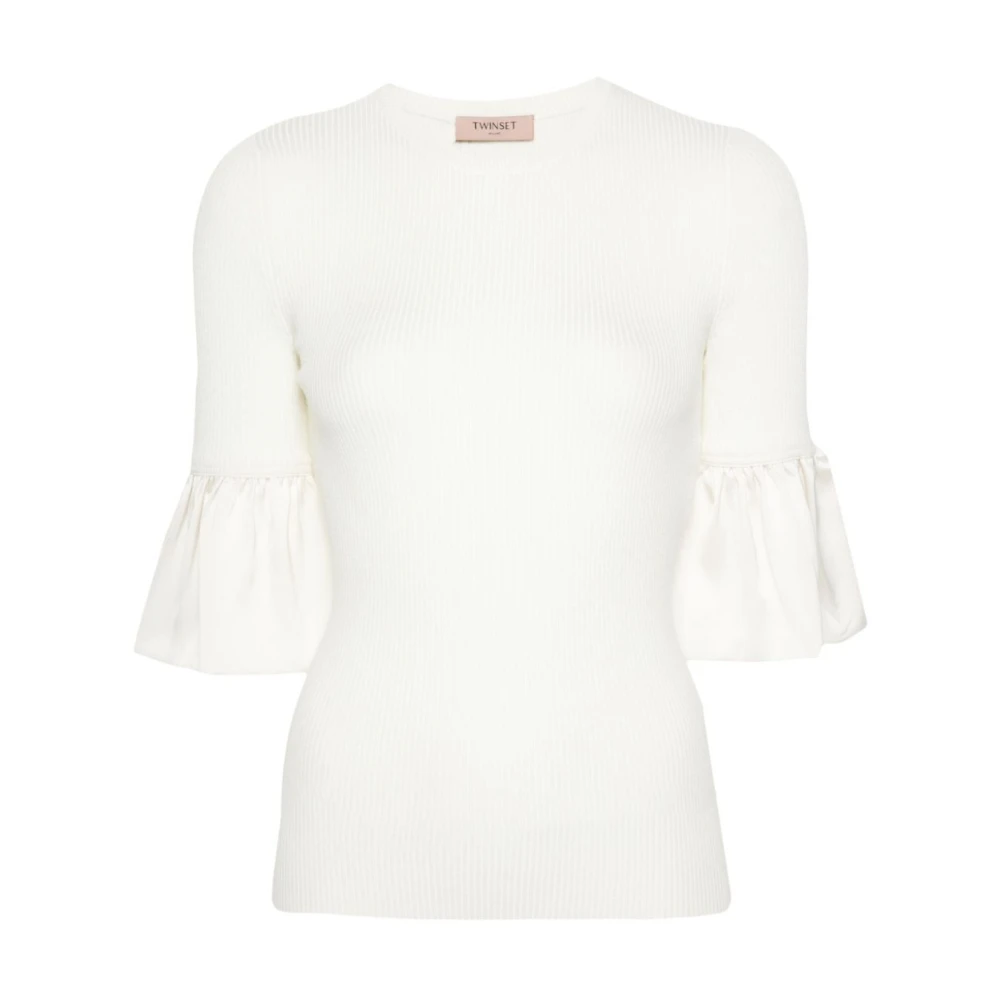 Twinset Vit Stickad Topp White, Dam