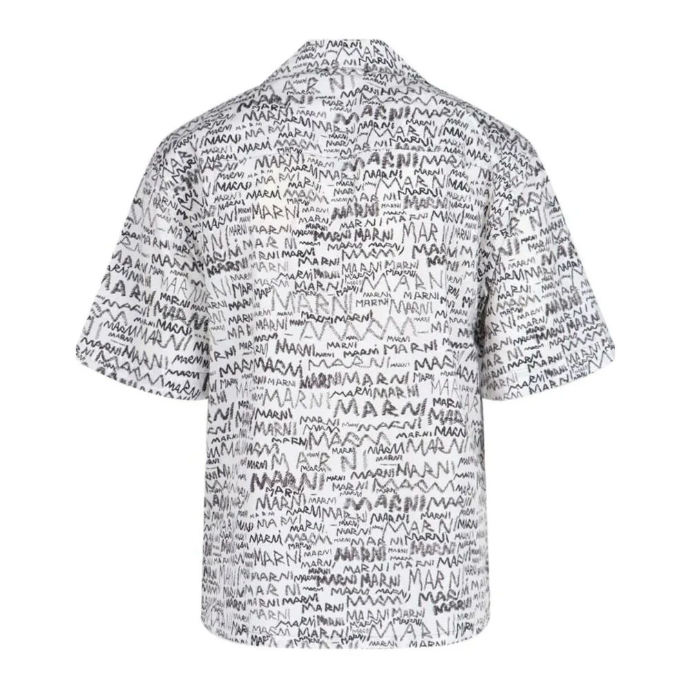 Marni Witte Camp Kraag Shirt White Heren